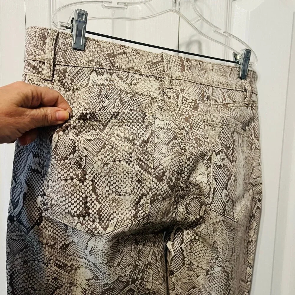 White House Black Market-Women's Snake Skin Print-High Rise Ankle Pants-Stretch - Picture 9 of 16